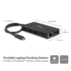 StarTech USB-C Multiport Adapter, USB-C Travel Dock met 4K HDMI
